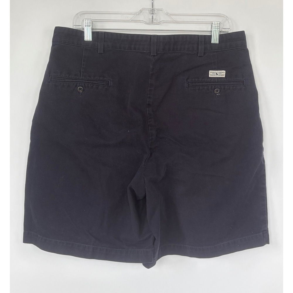 Polo Ralph Lauren Mens Navy Blue Pleated Chino Shorts 36 Cotton Twill Casual - Picture 2 of 6